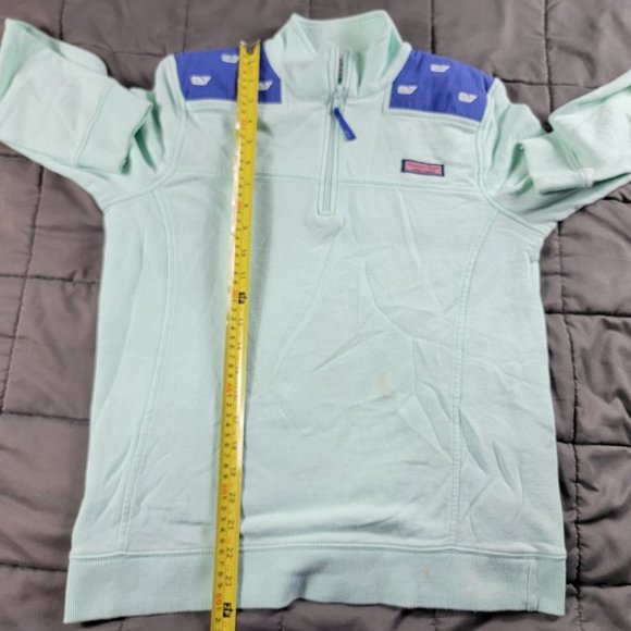 Vineyard Vines Womens Medium Green Embroidered Whale Shep Shirt Lightweight Warm - Picture 10 of 11